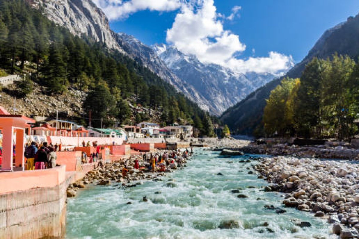 Gangotri Dham - 24 Oct, 2021 - Gangotri town by the side of Bhagirathi river, the origin of the River Ganges and seat of the goddess Ganga